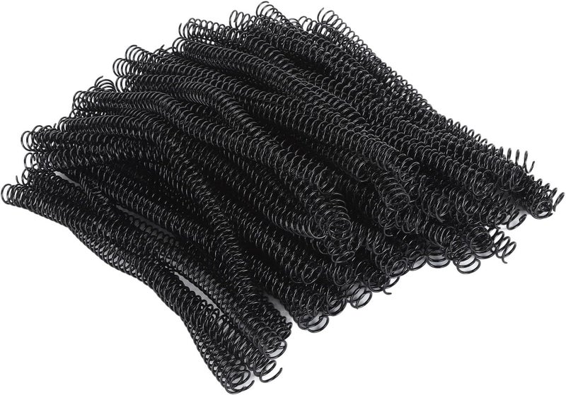 Acouto 100 Pcs Spiral Binding Coils 48 Teeth, 4: Pitch, 14.3mm, Fits Up to 115 Sheets, for Letter Size Documents (Black) - Image 5