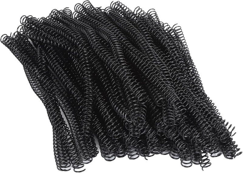 Acouto 100 Pcs Spiral Binding Coils 48 Teeth, 4: Pitch, 14.3mm, Fits Up to 115 Sheets, for Letter Size Documents (Black) - Image 1