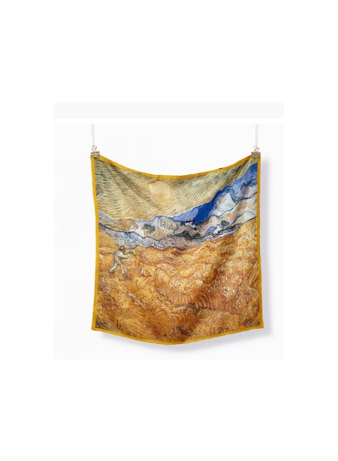Scarf made of soft silk satin, featuring bright colors and delicate prints. High quality material - imported 