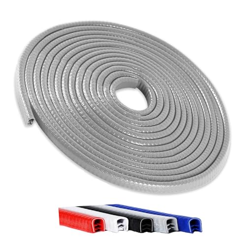 Winfort 16.5FT(5M) Universal Car Door Edge Protector Guards, No-Glue Required Rubber Seal U Shape Automotive Door Entry Guard, Suitable for Most Cars, SUVs and Trucks (Grey) - Image 1