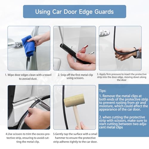 Winfort 16.5FT(5M) Universal Car Door Edge Protector Guards, No-Glue Required Rubber Seal U Shape Automotive Door Entry Guard, Suitable for Most Cars, SUVs and Trucks (Grey) - Image 4
