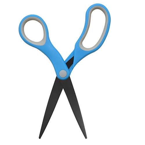 Westcott 55850 8-Inch Non-Stick Titanium Scissors For Office and Home, Blue/Gray, 4 Pack - Image 3