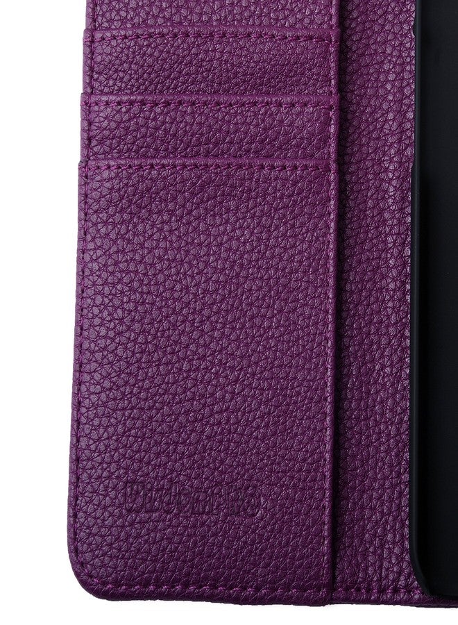 Wisdompro iPhone 6s /6 Case, Wisdompro Premium PU Leather 2-in-1 Protective [Folio Flip Wallet] Case with Credit Card Holder/Slots and Wrist Lanyard for Apple 4.7-inch iPhone 6s /6 (Purple) - Image 5