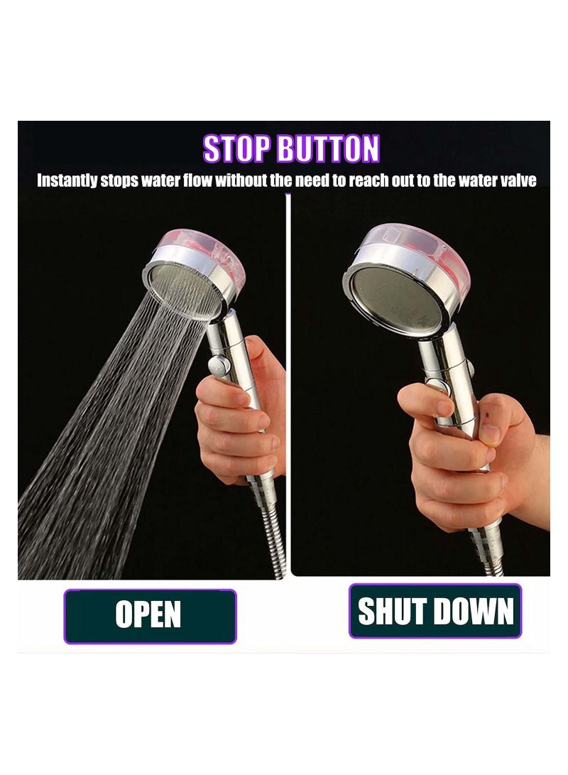 High Pressure Water Saving Shower, Shower Head, 360 Degrees Rotating Head Propeller Driven Handheld Pressure, Excellent Replacement for Bath Showerhead - Image 2