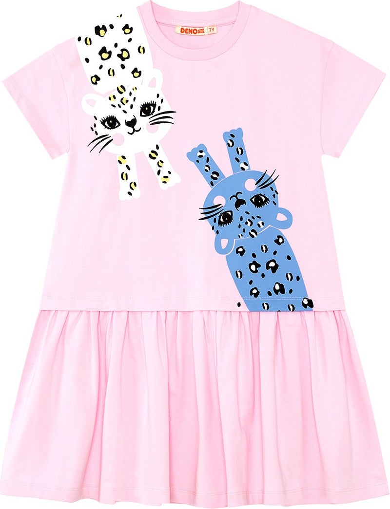 Denokids Mischievous Cats Girl Dress  - Image 2