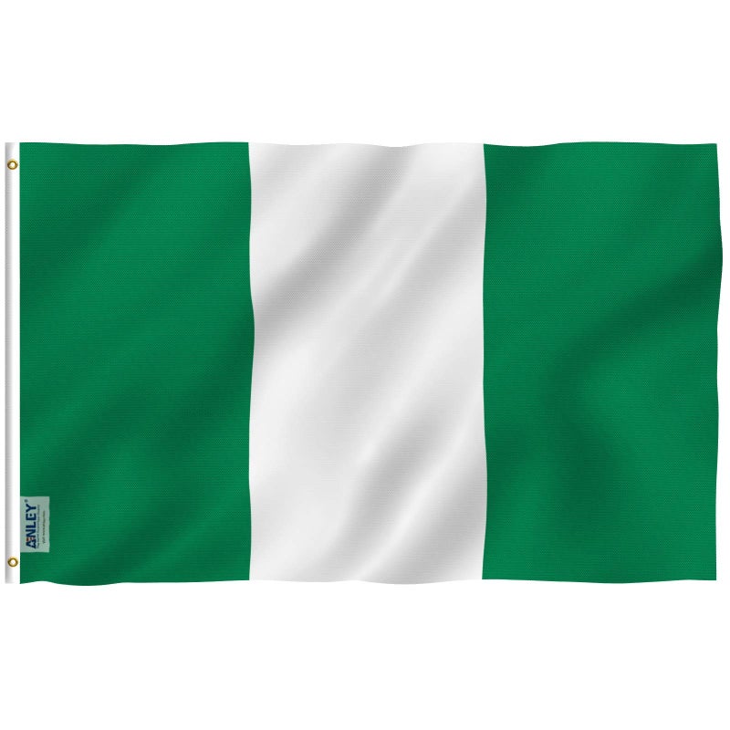 Anley Fly Breeze 3x5 Foot Nigeria Flag Vivid Color and Fade proof Canvas Header and Double Stitched Nigerian National Flags Polyester with Brass Grommets 3 X 5 Ft - Image 2