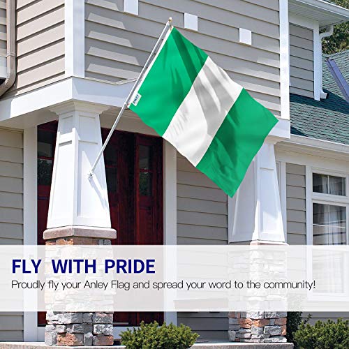 Anley Fly Breeze 3x5 Foot Nigeria Flag Vivid Color and Fade proof Canvas Header and Double Stitched Nigerian National Flags Polyester with Brass Grommets 3 X 5 Ft - Image 3