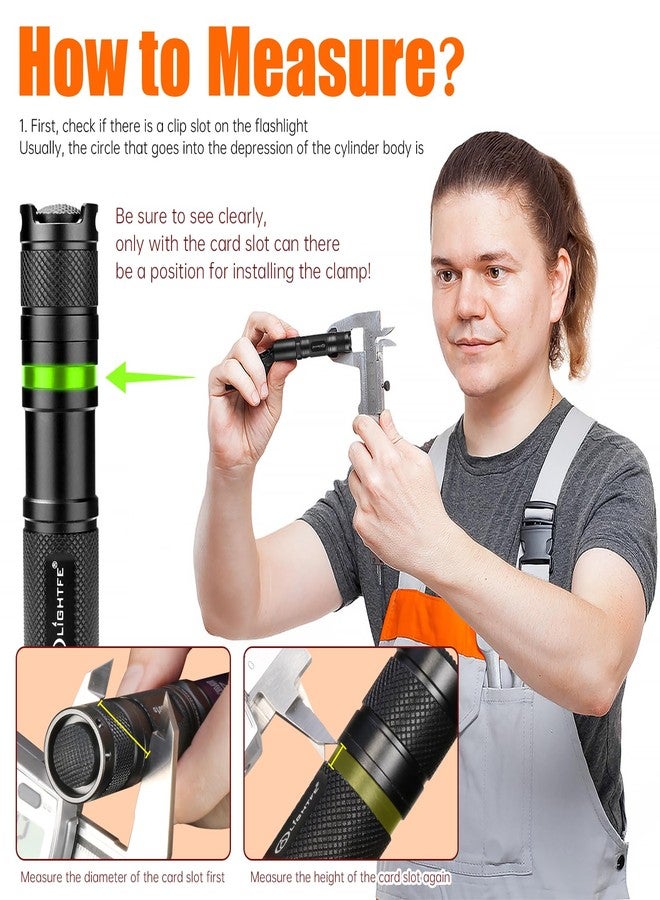 LIGHTFE B119 Flashlight Clip for 11-12 mm Diameter and 3-3.4 mm Slot Width - Stainless Steel Pen Clip for Hat, Pocket, or Bag Use - Image 3