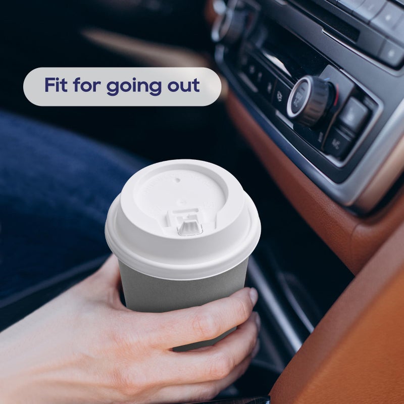 LITOPAK 200 Count Coffee Cup Lids  3.54'' Disposable Plastic Lids for 10oz  12oz  16oz  and 20oz Paper Cups  White - Image 5