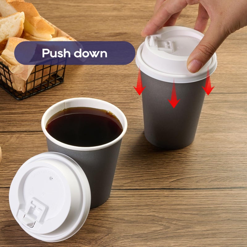LITOPAK 200 Count Coffee Cup Lids  3.54'' Disposable Plastic Lids for 10oz  12oz  16oz  and 20oz Paper Cups  White - Image 4