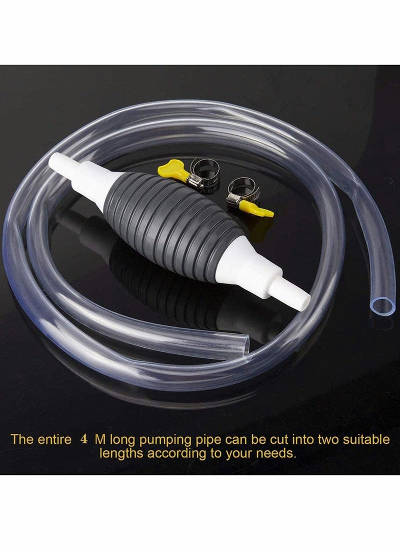 Generic Portable Fuel Transfer Pump for Gasoline and Water, Manual Siphon Hand Pump with Hose for Easy Transfer  - Image 2