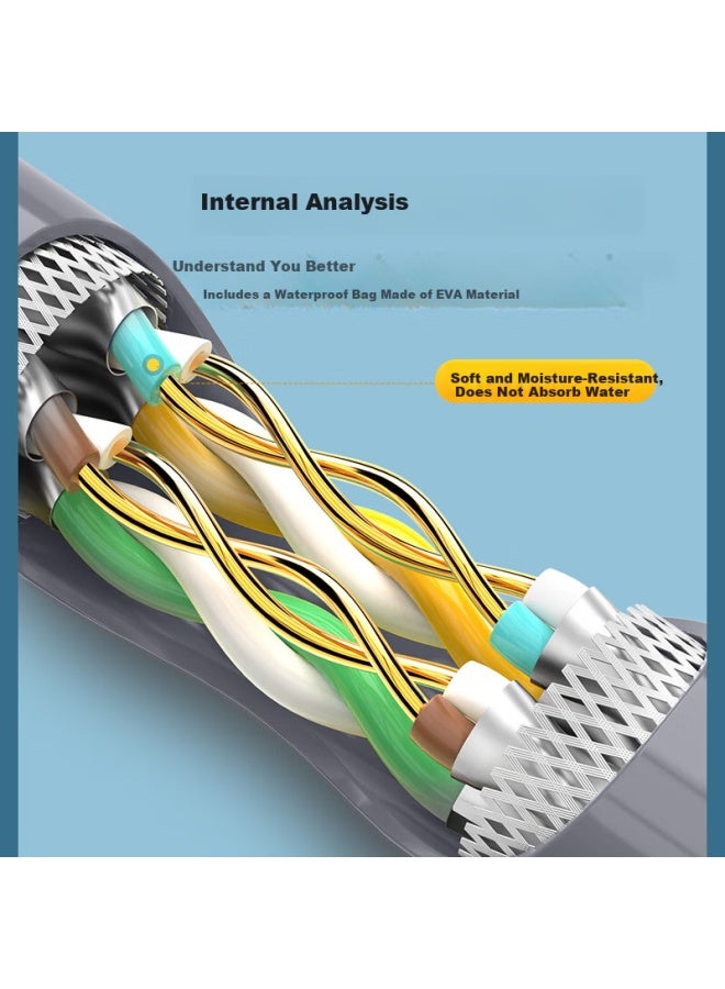 Choseal Cat8 Ethernet Cable Double Shielded Engineering Network Cable 0.64mm For Gaming, Pure Copper 25m Gray Qs2680at25 - Image 4