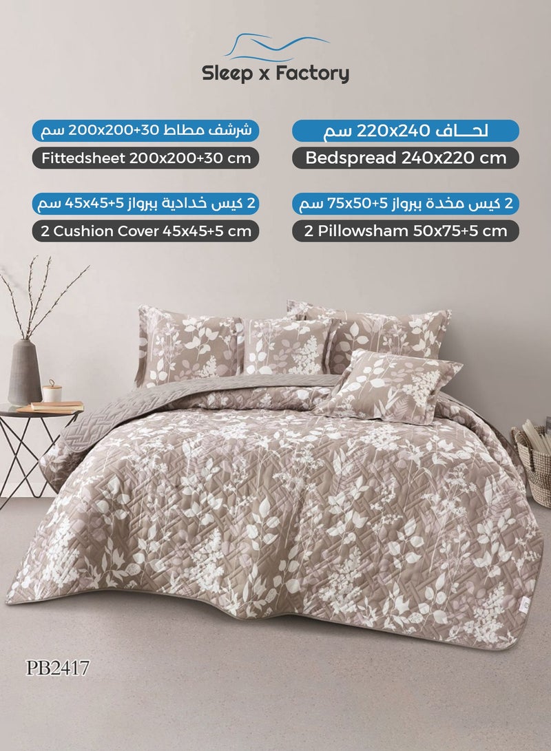 Sleep x Factory 6-Piece Double Compressed Comforter Set – Soft Microfiber Fabric – Elegant Design