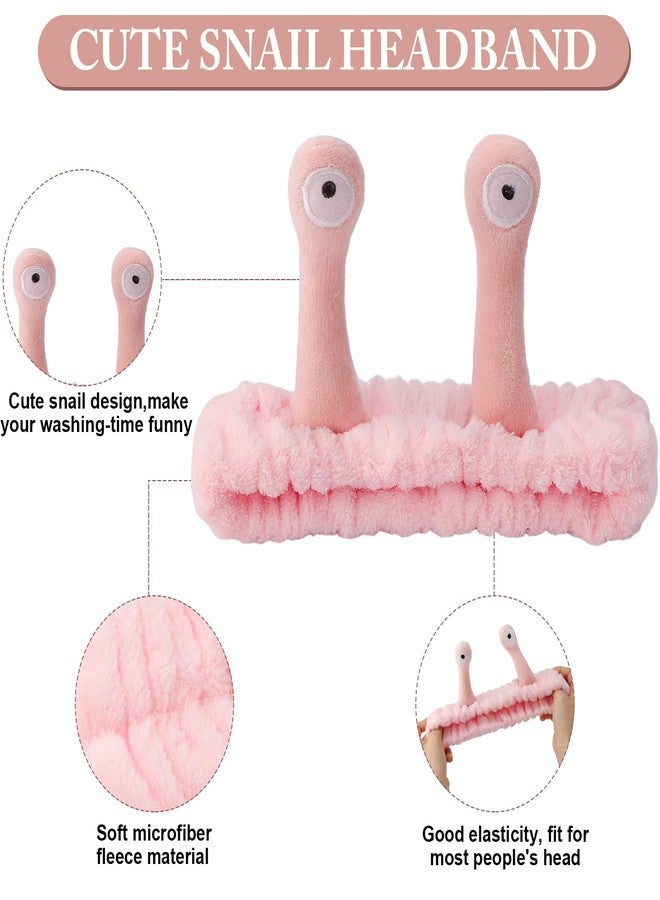 SuPoo Snail Face Wash Headband - Light Pink, Soft Microfiber Material, Funny Design, One Size Fits Most, Strong Water Absorbent, Multi-Function Use for Spa, Sports, Yoga, Makeup, Face-Washing, Shower - Image 4