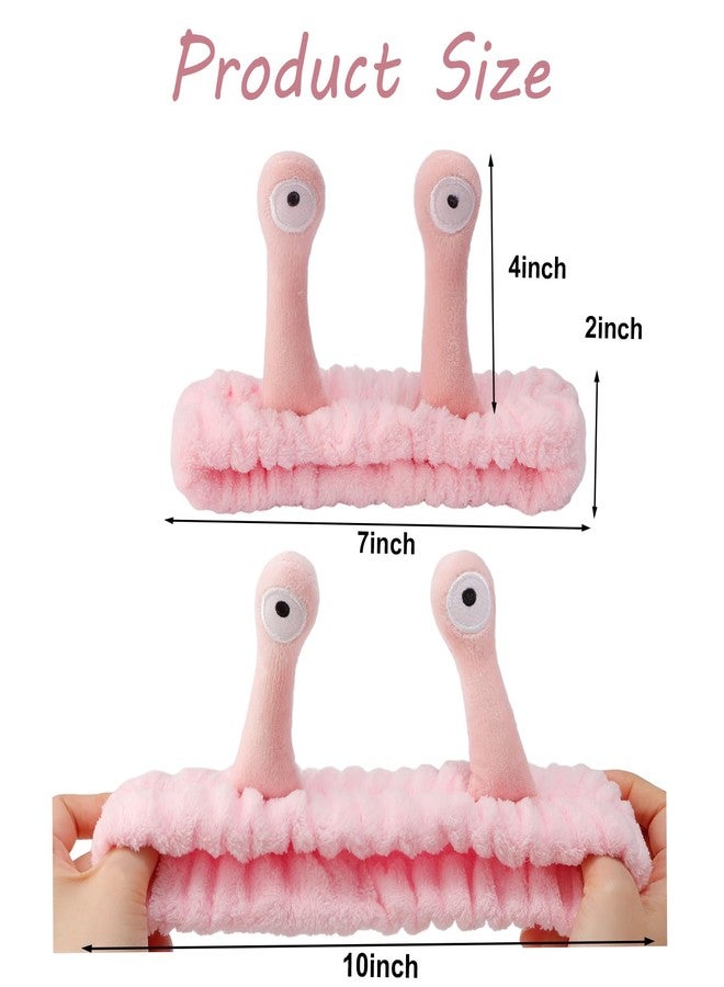 SuPoo Snail Face Wash Headband - Light Pink, Soft Microfiber Material, Funny Design, One Size Fits Most, Strong Water Absorbent, Multi-Function Use for Spa, Sports, Yoga, Makeup, Face-Washing, Shower - Image 5