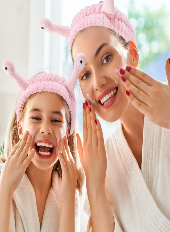 SuPoo Snail Face Wash Headband - Light Pink, Soft Microfiber Material, Funny Design, One Size Fits Most, Strong Water Absorbent, Multi-Function Use for Spa, Sports, Yoga, Makeup, Face-Washing, Shower - Image 3