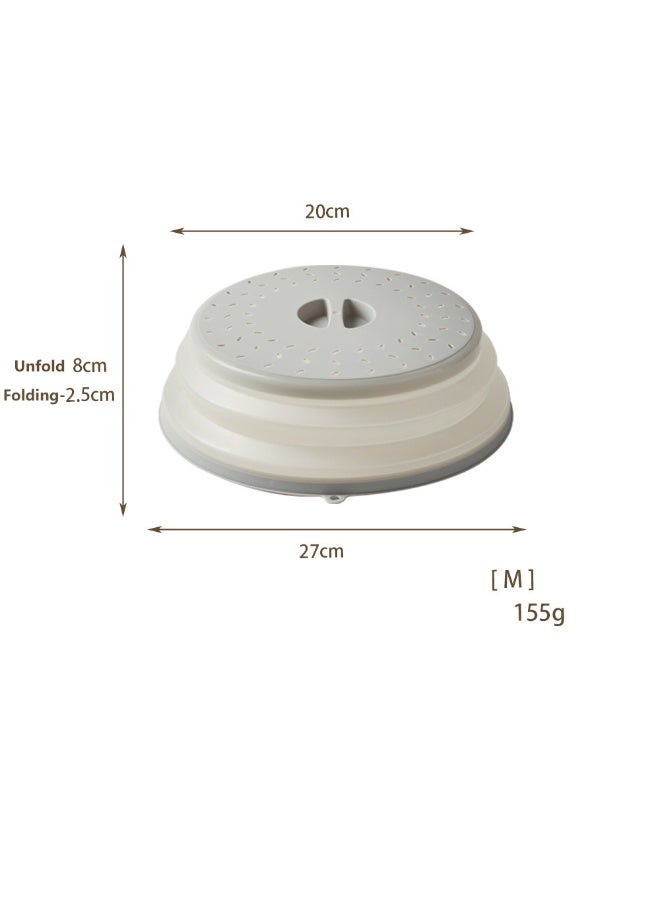 هومستر غطاء رشاش المايكروويف القابل للطي -غطاء مضاد للرش متعدد الوظائف، مادة TPR عالية الشفافية، واقي رشاش مقاوم للزيت غطاء تدفئة رمادي قابل للطي، غسالة تهوية وغسالة أطباق آمنة -مضاعفة كسلة تجفيف الفاكهة والتغليف -أداة المطبخ لتحضير الوجبات وإعادة التسخين، 27 سم - Image 1