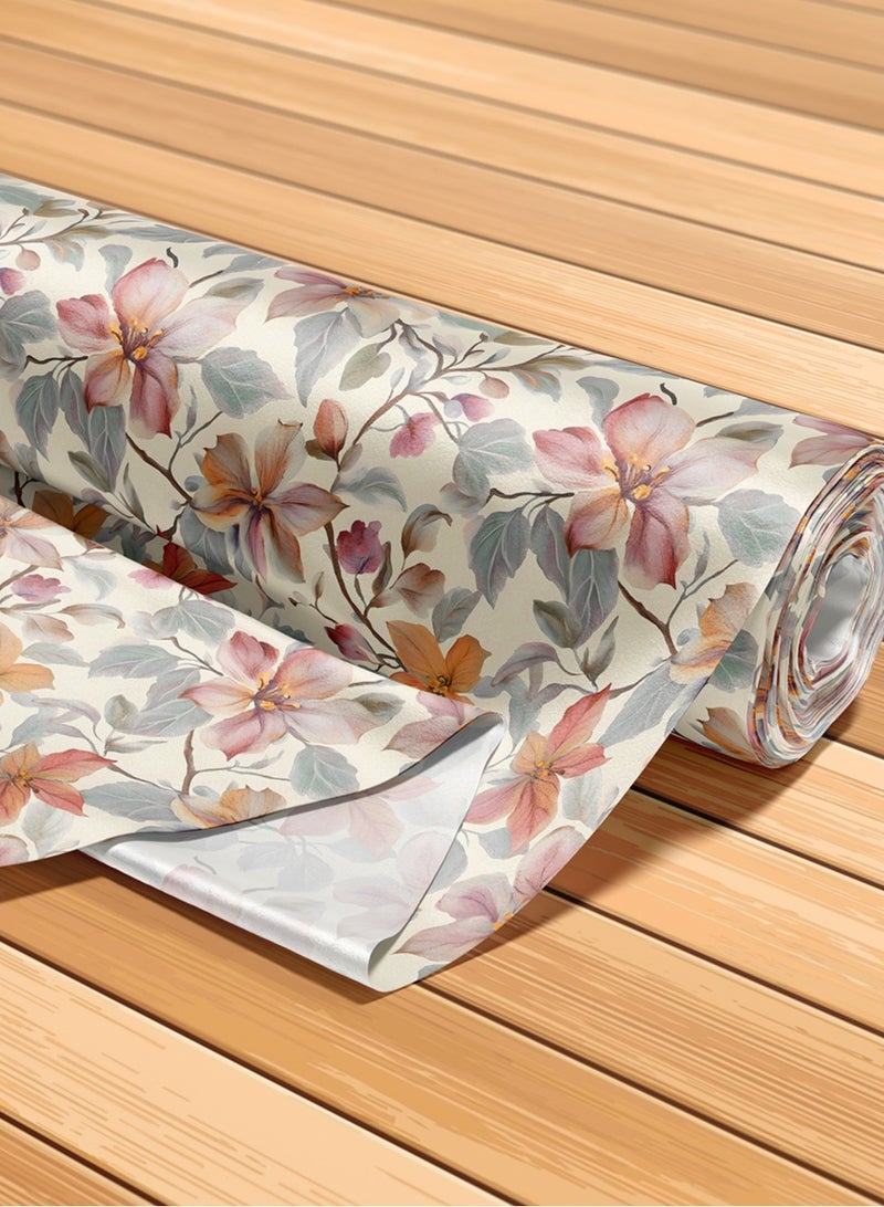 Vellato Al Lail Aramny Silk Fabric By The Yard Beige Pink Floral Jalabiya Makhweer Dressmaking 58 Inches Width - Image 5