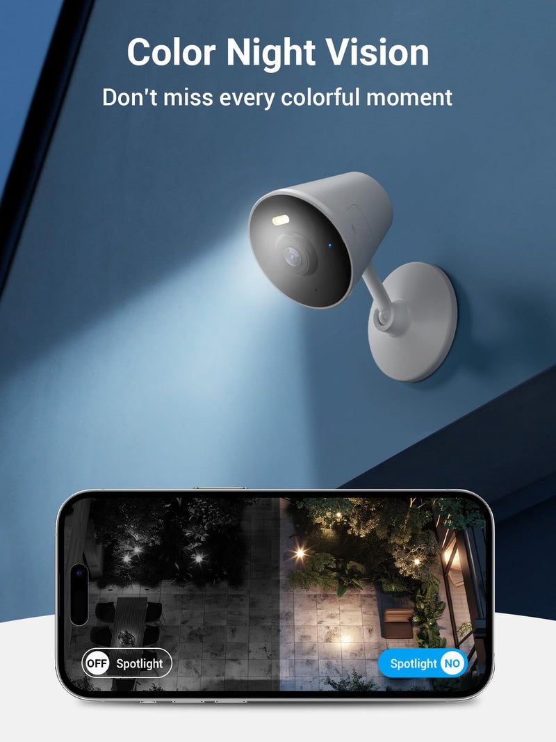 Rocktone Security Camera Indoor Outdoor, 5G & 2.4G WiFi Cameras for Home, Baby/Elder/Nanny/Dog/Pet Camera with Phone App, Spotlight, Color Night Vision, 2-Way Audio, 24/7, SD/Cloud Storage, Works with Alexa - Image 3