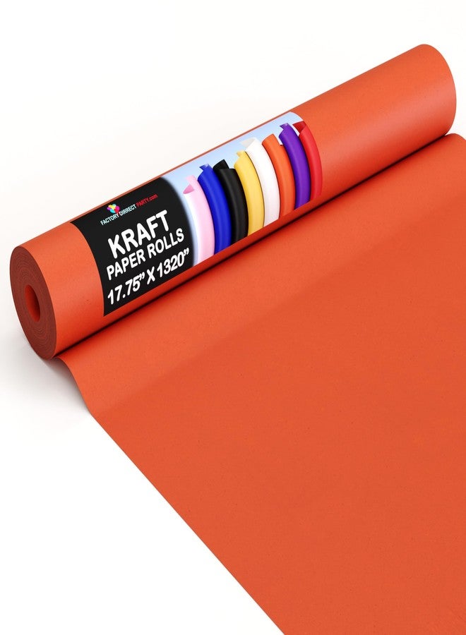 Crown Display Orange Kraft Paper Roll 17.75" X 1320" (110' Ft) Colored Paper Roll - Kraft Wrapping Paper Perfect as Shipping Paper - Packing Paper Roll - Craft Supplies - Craft Paper Roll - Image 1
