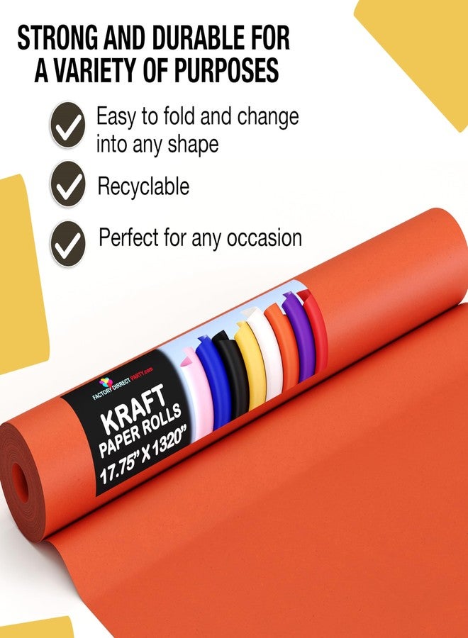 Crown Display Orange Kraft Paper Roll 17.75" X 1320" (110' Ft) Colored Paper Roll - Kraft Wrapping Paper Perfect as Shipping Paper - Packing Paper Roll - Craft Supplies - Craft Paper Roll - Image 4