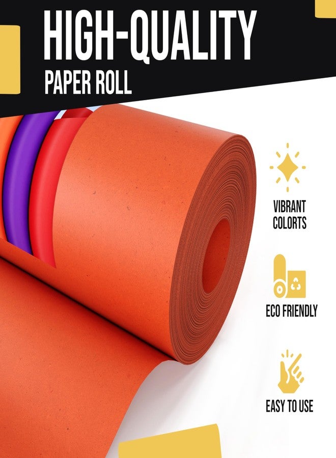 Crown Display Orange Kraft Paper Roll 17.75" X 1320" (110' Ft) Colored Paper Roll - Kraft Wrapping Paper Perfect as Shipping Paper - Packing Paper Roll - Craft Supplies - Craft Paper Roll - Image 2