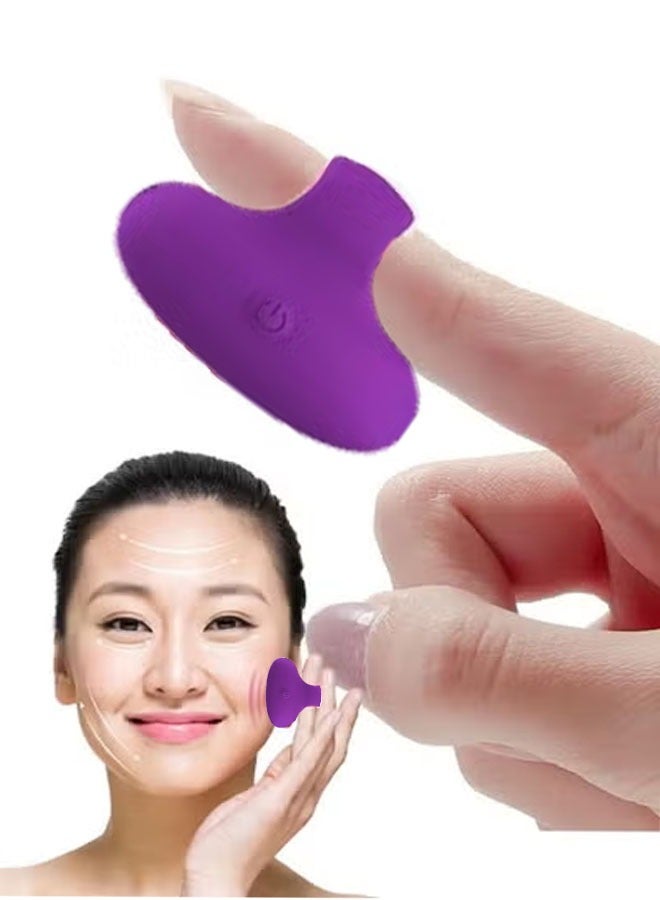 Compact Vibrating Face & Eye Massager, Mini Ring Personal Massager for Facial Muscle Firming, Anti-Aging, Dark Circle Relief, Eye Puffiness & Fatigue,Purple - Image 1