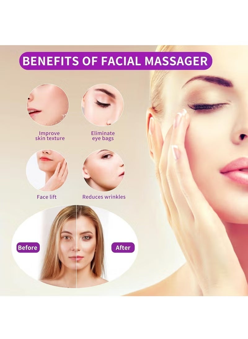 Compact Vibrating Face & Eye Massager, Mini Ring Personal Massager for Facial Muscle Firming, Anti-Aging, Dark Circle Relief, Eye Puffiness & Fatigue,Purple - Image 2