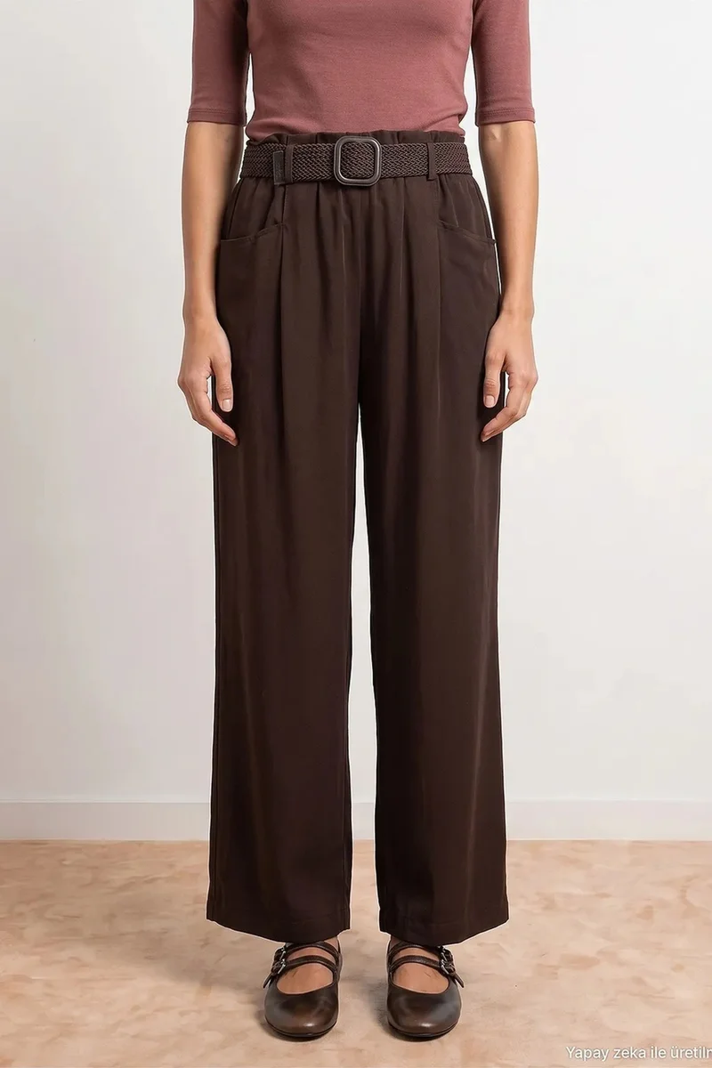 Dilvin Coffee Brown DILVIN Tencel Pants for Women | Best Price UAE