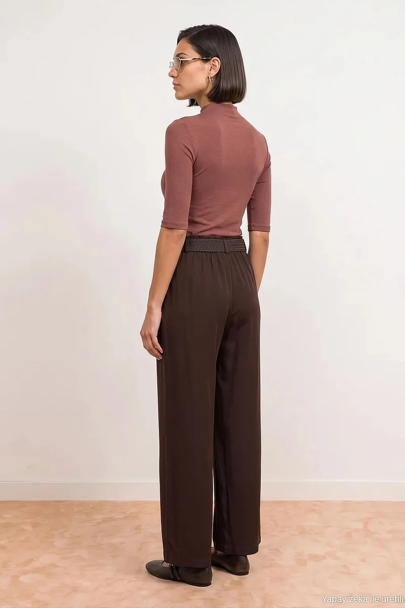 Dilvin Coffee Brown DILVIN Tencel Pants for Women | Best Price UAE