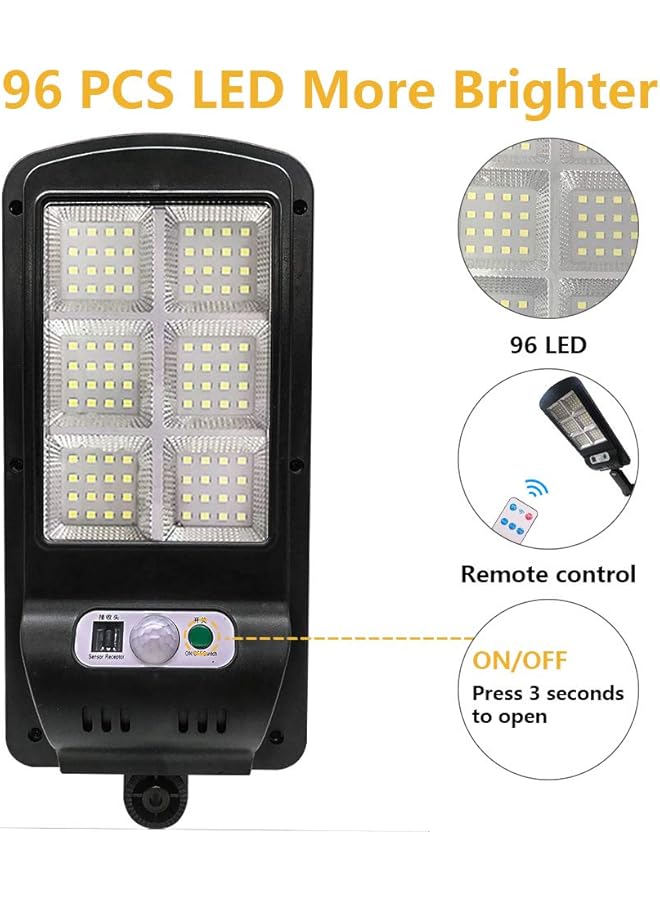 erorex Solar Street Lights Outdoor 96Led Solar Parking Lot Lights Remote Control Security Solar Motion Sensor Light With 3 Lighting Modes For Garden Street Patio Path Yard 2 Pack - Image 2