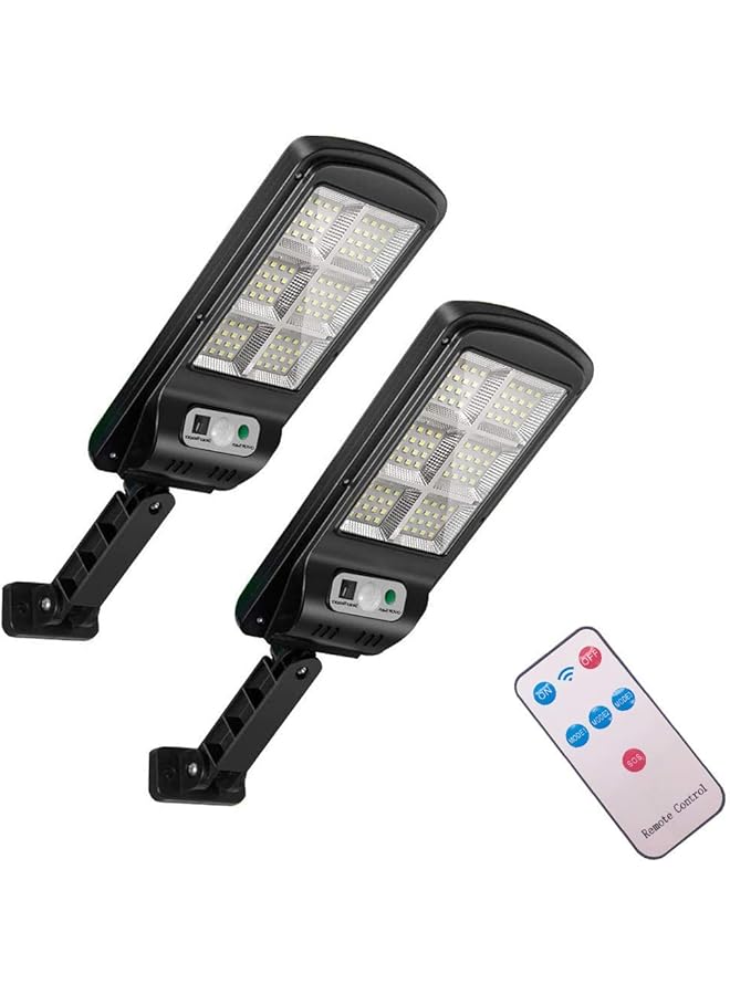 erorex Solar Street Lights Outdoor 96Led Solar Parking Lot Lights Remote Control Security Solar Motion Sensor Light With 3 Lighting Modes For Garden Street Patio Path Yard 2 Pack - Image 1