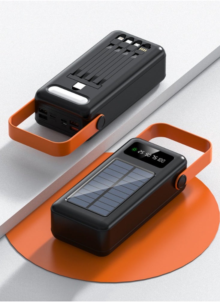 Generic - 30000mAh Dual Use Solar Power Bank With Super Large Capacity and Long Battery Life, Equipped With Four Wires,Essential for Outdoor Camping, Suitable For Apple, Huawei, Samsung, etc - Image 1