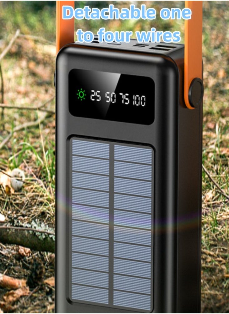 Generic - 30000mAh Dual Use Solar Power Bank With Super Large Capacity and Long Battery Life, Equipped With Four Wires,Essential for Outdoor Camping, Suitable For Apple, Huawei, Samsung, etc - Image 1