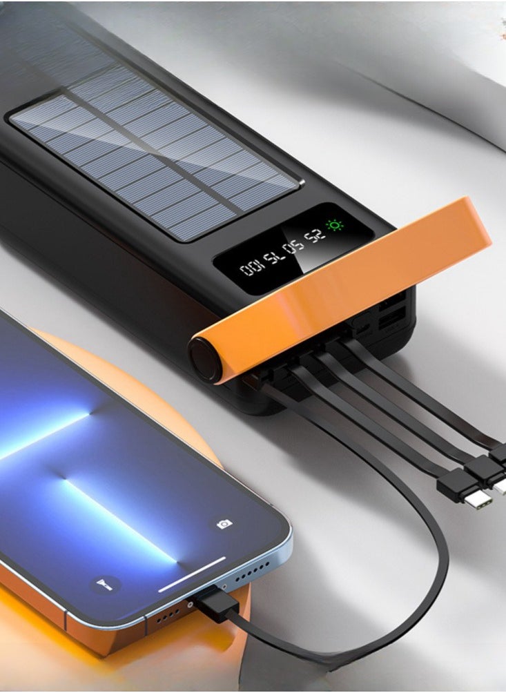 Generic - 30000mAh Dual Use Solar Power Bank With Super Large Capacity and Long Battery Life, Equipped With Four Wires,Essential for Outdoor Camping, Suitable For Apple, Huawei, Samsung, etc - Image 1