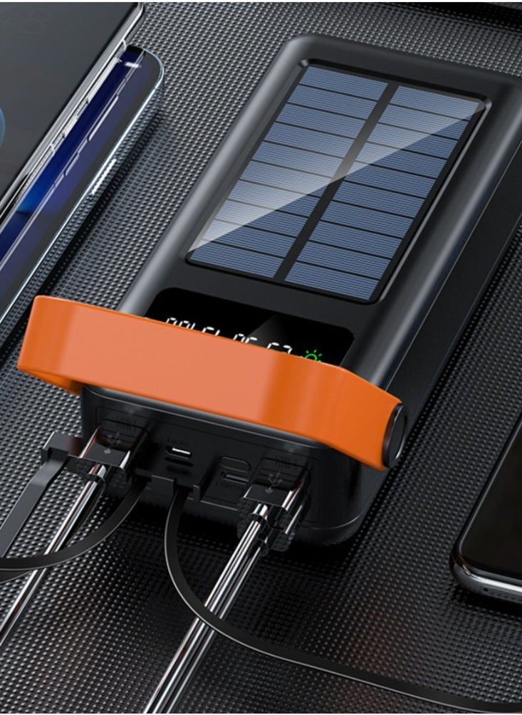 Generic - 30000mAh Dual Use Solar Power Bank With Super Large Capacity and Long Battery Life, Equipped With Four Wires,Essential for Outdoor Camping, Suitable For Apple, Huawei, Samsung, etc - Image 1