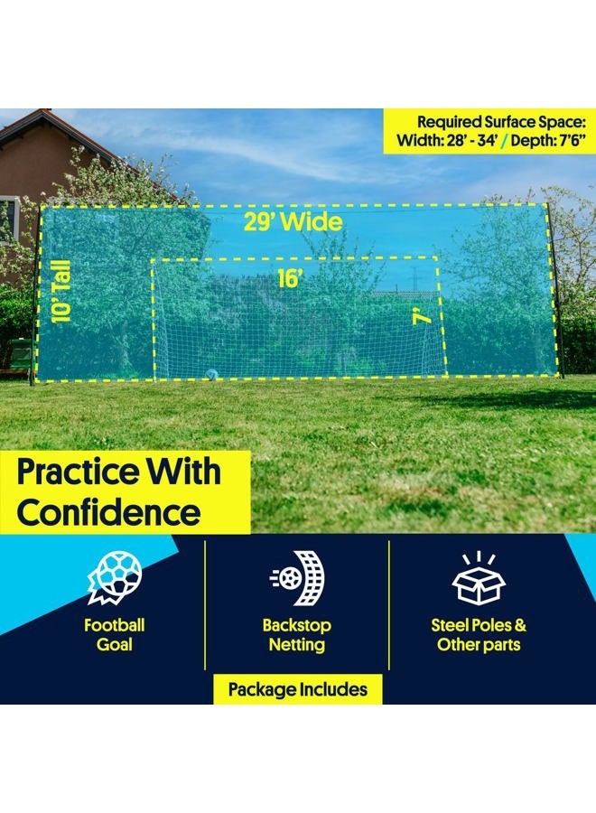 Open Goaaal 3-in-1 Soccer Goal Trainer - Large White - Practice Targets & Soccer Training Equipment - Backstop Net for Backyard - Quick Setup Goal Net & Football Accessories - Image 2