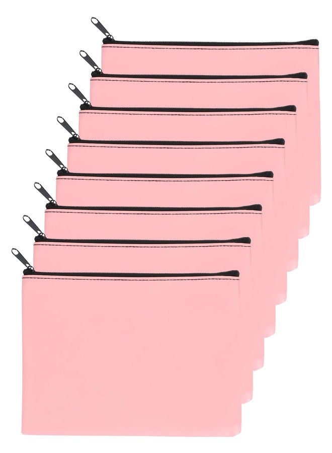 PATIKIL 11"x 6" Bank Deposit Bag, 8Pcs Money Bag Bank Bag Security Money Pouch Receipt Holder for Tickets Coin Makeup Cosmetics Bills, Pink - Image 1