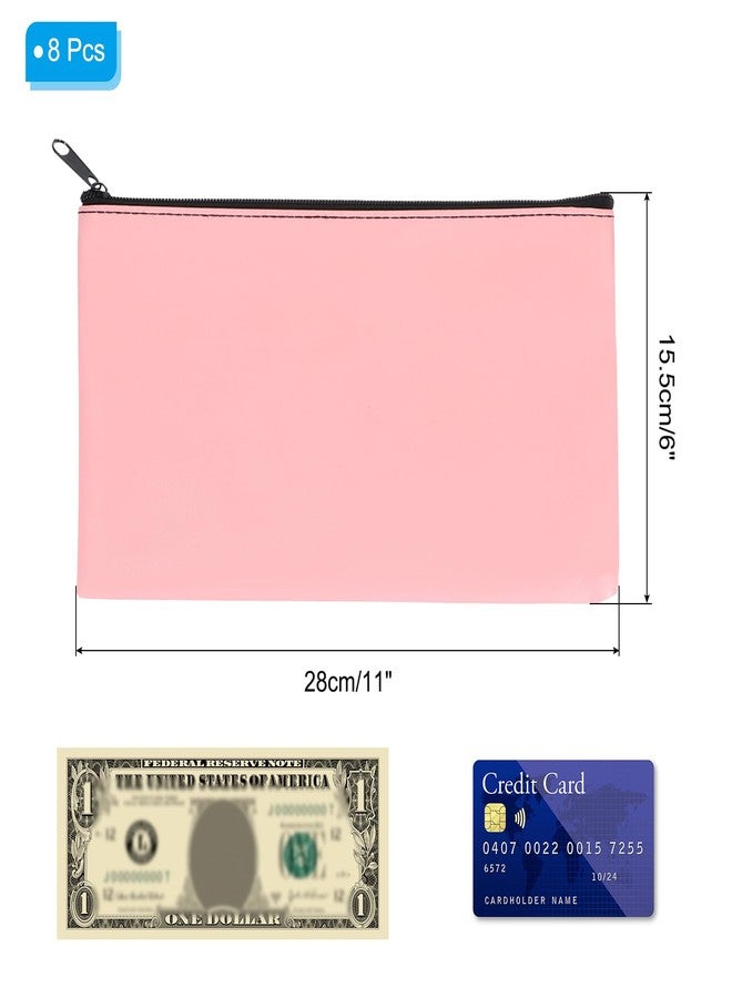 PATIKIL 11"x 6" Bank Deposit Bag, 8Pcs Money Bag Bank Bag Security Money Pouch Receipt Holder for Tickets Coin Makeup Cosmetics Bills, Pink - Image 2