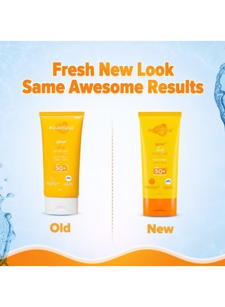 واقي شمس Glow+ Dewy خفيف الوزن ومرطب مع SPF 50+ و PA++++ لحماية من UVA/B والضوء الأزرق وبدون أثر أبيض للرجال والنساء - للبشرة الدهنية والمختلطة والمتألقة - 80 جرام - view 3