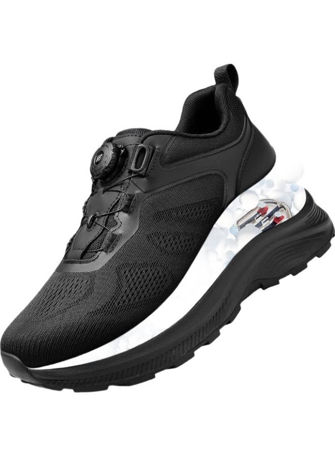 Strongman Outdoor Leisure Sports Men'S Shoes Breathable Shock Absorption Lace-Free Magnetic Vibration Health Shoes Jdz019A Black 41 - Image 2