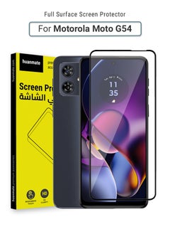 Motorola Moto G54 Screen Protector – Premium Edge to Edge Tempered Glass, High Transparency, Delicate Touch, Anti-Explosion, Smooth Arc Edges, Easy Installation