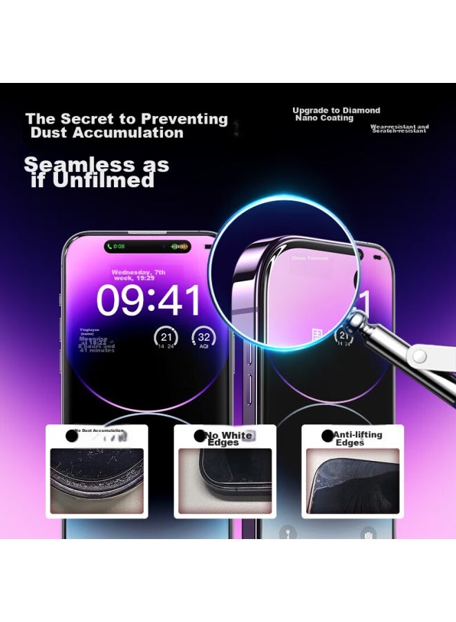 Smartdevil Tempered Glass Screen Protector For Iphone 14 Pro, Anti-dust Earpiece Protection, Shatterproof, Anti-fingerprint, Ultra-thin, Hd Clear, Full Screen, No Black Border, Dust-free Installation, No Bubbles - Image 5