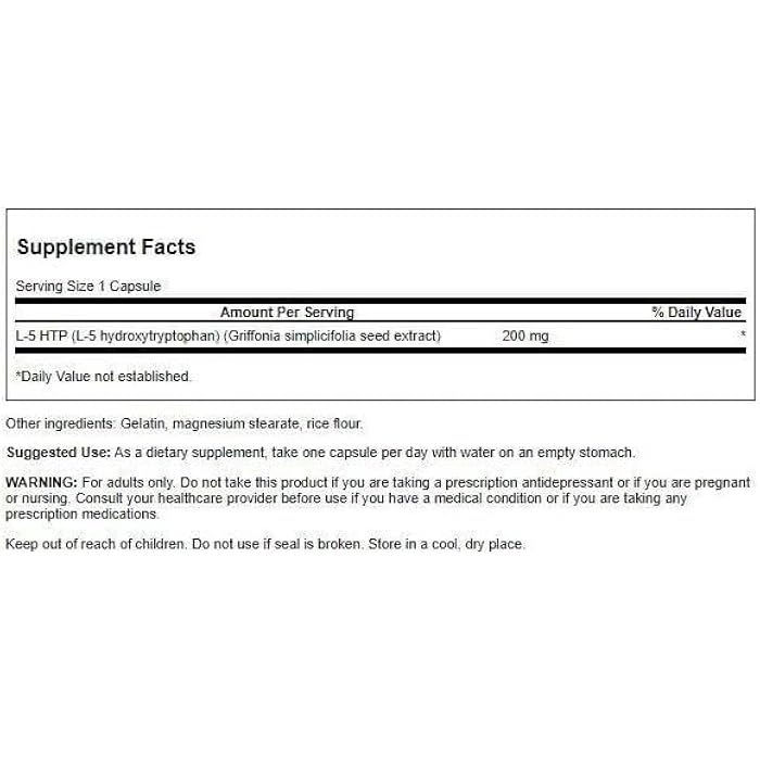 Swanson Ultra Amino Acid Maximum Strength 5-Htp 200 Milligrams 60 Veg Capsules - Image 2