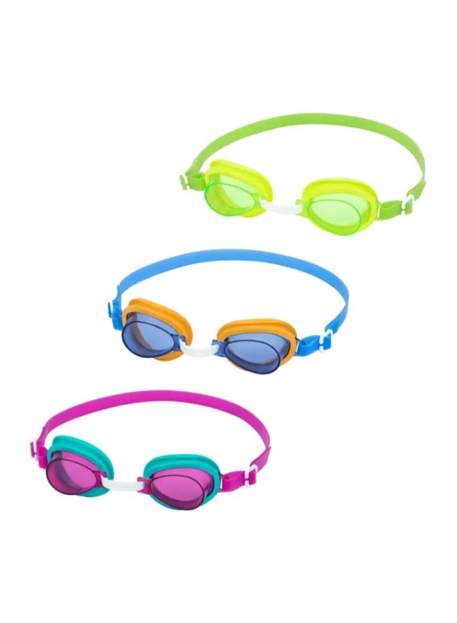 Bestway Aqua Burst Essential Kids Swimming Goggles, UV Protection, Impact-Resistant Polycarbonate Lenses, Adjustable Silicone Strap, Leak-Resistant Swim Goggles for Children Ages 3+, Assorted Colors - Image 1