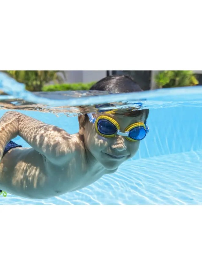 Bestway Aqua Burst Essential Kids Swimming Goggles, UV Protection, Impact-Resistant Polycarbonate Lenses, Adjustable Silicone Strap, Leak-Resistant Swim Goggles for Children Ages 3+, Assorted Colors - Image 4