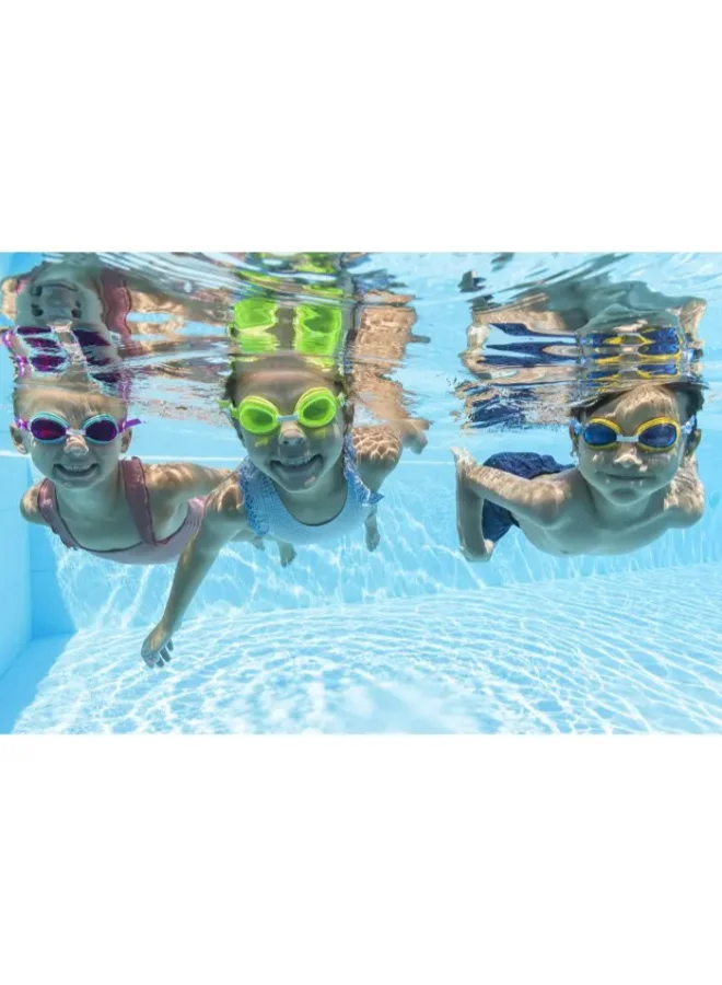 Bestway Bestway Aqua Burst Essential Kids Swimming Goggles, UV Protection, Impact-Resistant Polycarbonate Lenses, Adjustable Silicone Strap, Leak-Resistant Swim Goggles for Children Ages 3+, Assorted Colors