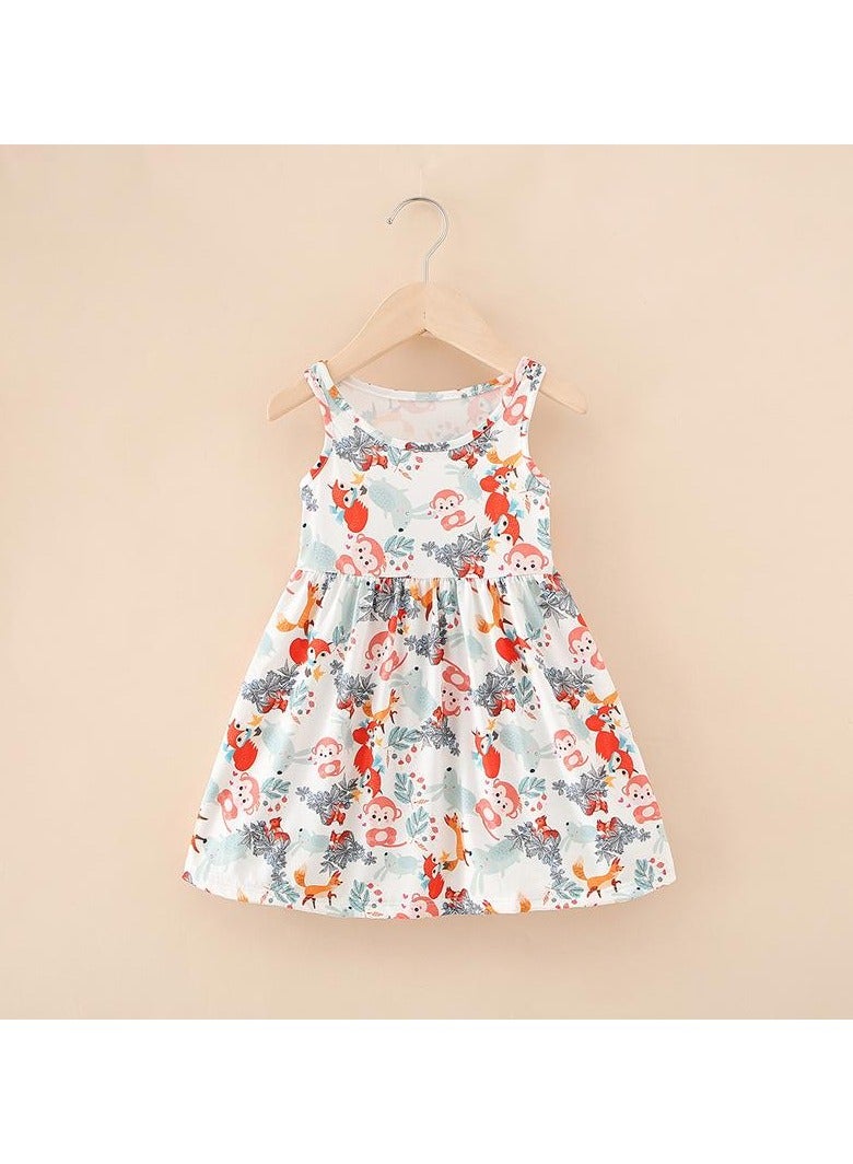 Loquat Cross-border New Milk Silk Printed Children's Dress  - Image 1