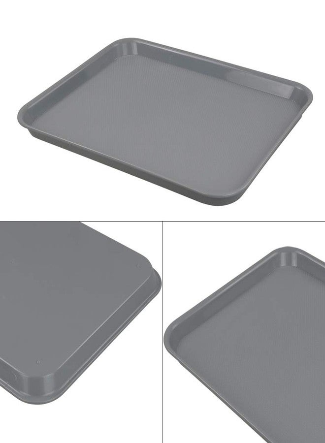 Begale Plastic Fast Food Serving Tray, Large Kitchen Dinner Tray, Set of 4, Grey - Image 3