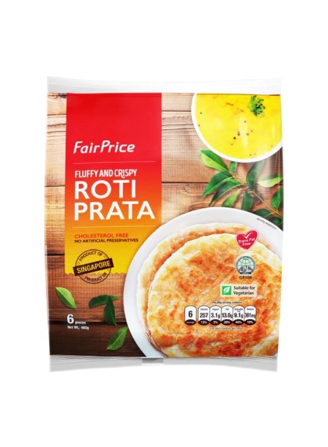 FairPrice Roti Prata, 6pcs - 480g, Singapore - Image 1